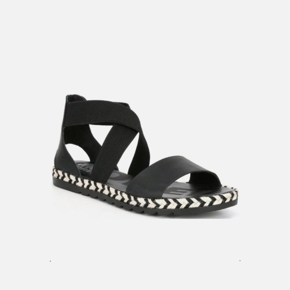 NEW SOREL Ella 11 Black anklewhite Casual Comfort sandals women size  8 1/2